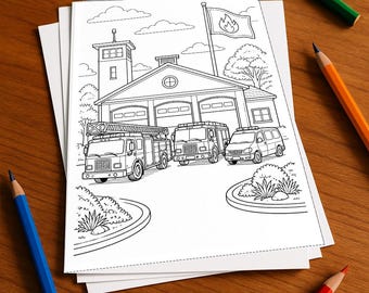 Libro para colorear de bomberos, impreso, sin encuadernar – 100 páginas para colorear para niños – MEGA LIBRO 05 Edición 1 (DIN A4)