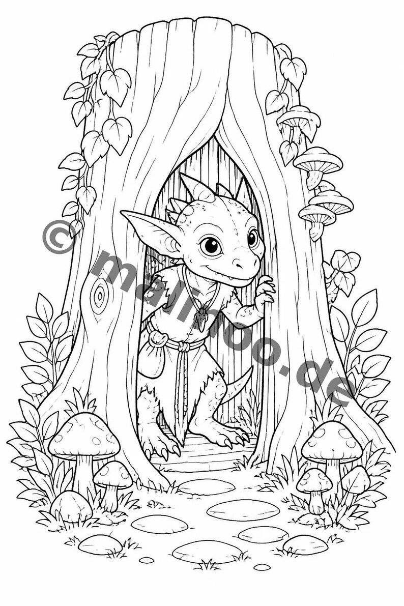 100 goblin coloring pages for ages 6 and up – a fun way to beat boredom on rainy days – coloring templates (PDF) E5 image 5