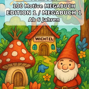 Wichtel Malbuch PDF Download digital – 100 Ausmalbilder für Kinder – MEGABUCH 01 Edition 1 (DIN-A4) image 2