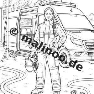 Feuer Malbuch Kinder – 20 Ausmalbilder – PDF Download E1/B3 (DIN-A4) – Mitgebsel, Geschenk, Kindergeburtstag, Gastgeschenk Bild 11