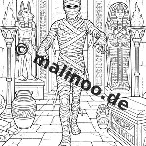 Egypte Kleurboek PDF Download Digitaal – 20 Kleurplaten voor Kinderen – Boek 01 Editie 1 (DIN-A4) afbeelding 8