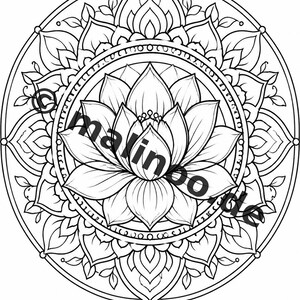 Mandalas Coloring Book for Kids – 50 Coloring Pages – PDF Download E1/B1 (DIN-A4) – Gift, Travel Activity, Birthday, Activity image 3
