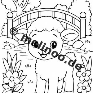 Djurmålarbilder för barn – utskrivbar mall för hemmabruk, obegränsat med utskrifter – 50 målarbilder (PDF) E2/B2 bild 7