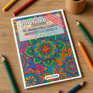 Mandala coloring book, printed and bound – 20 coloring pages for children – Book 06 Edition 1 (DIN A5)
