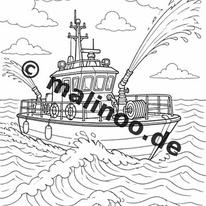 Fire Coloring Book for Kids – 20 Coloring Pages – PDF Download E1/B1 (DIN-A4) – Party Favor, Gift, Children's Birthday Party, Guest Gift image 9
