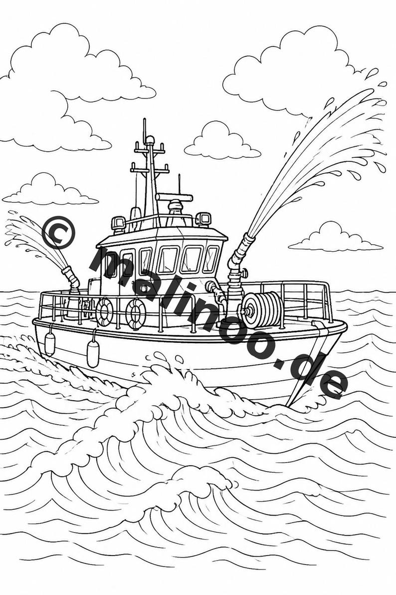 Fire Coloring Book for Kids – 20 Coloring Pages – PDF Download E1/B1 (DIN-A4) – Party Favor, Gift, Children's Birthday Party, Guest Gift image 9