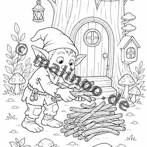 Goblin coloring pages to print for children – Children's activities in restaurants and at the pediatrician's office – 100 coloring pages (PDF) E6 image 12
