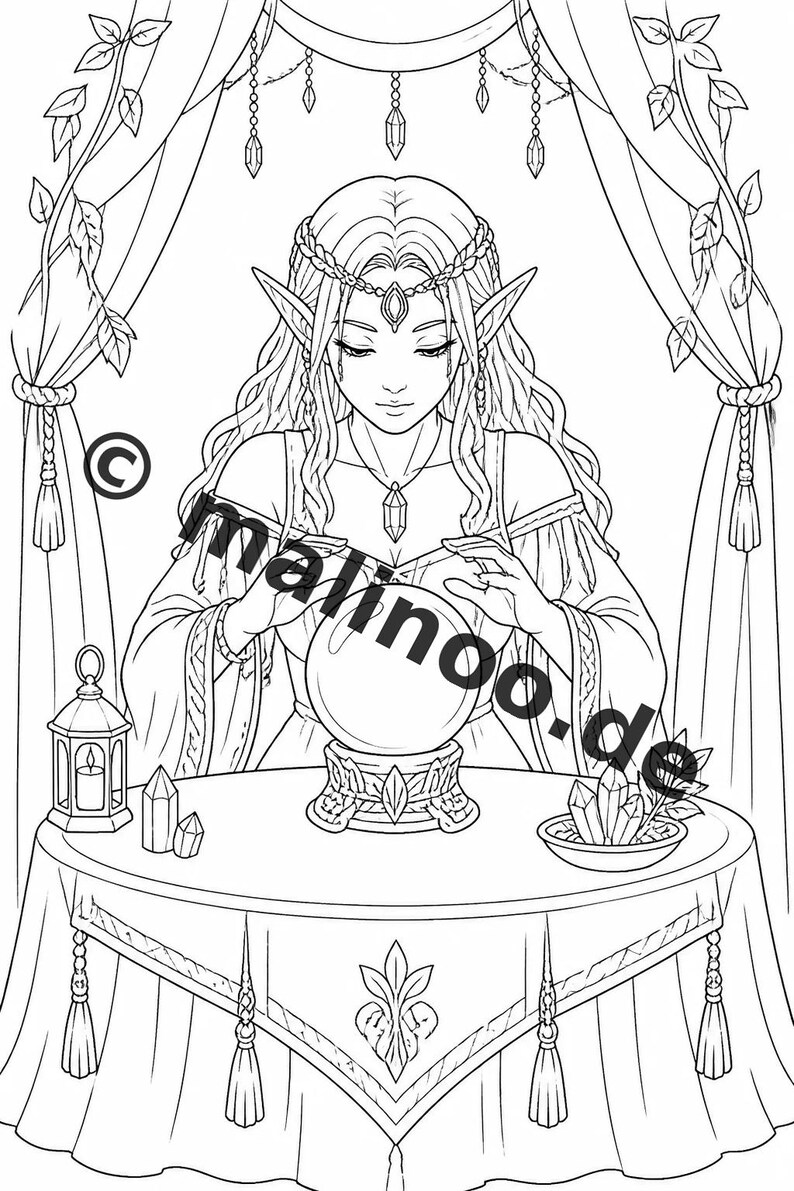 Elf Coloring Book for Children – 100 Coloring Pages – PDF Download E1/B1 (DIN-A4) – Gift, Activity, Advent Calendar, Birthday image 7