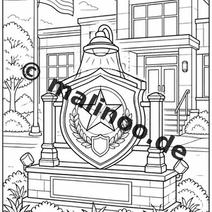 Libro para colorear de policías, impreso, sin encuadernar – 20 páginas para colorear para niños – Libro 01 Edición 1 (DIN A4) imagen 10