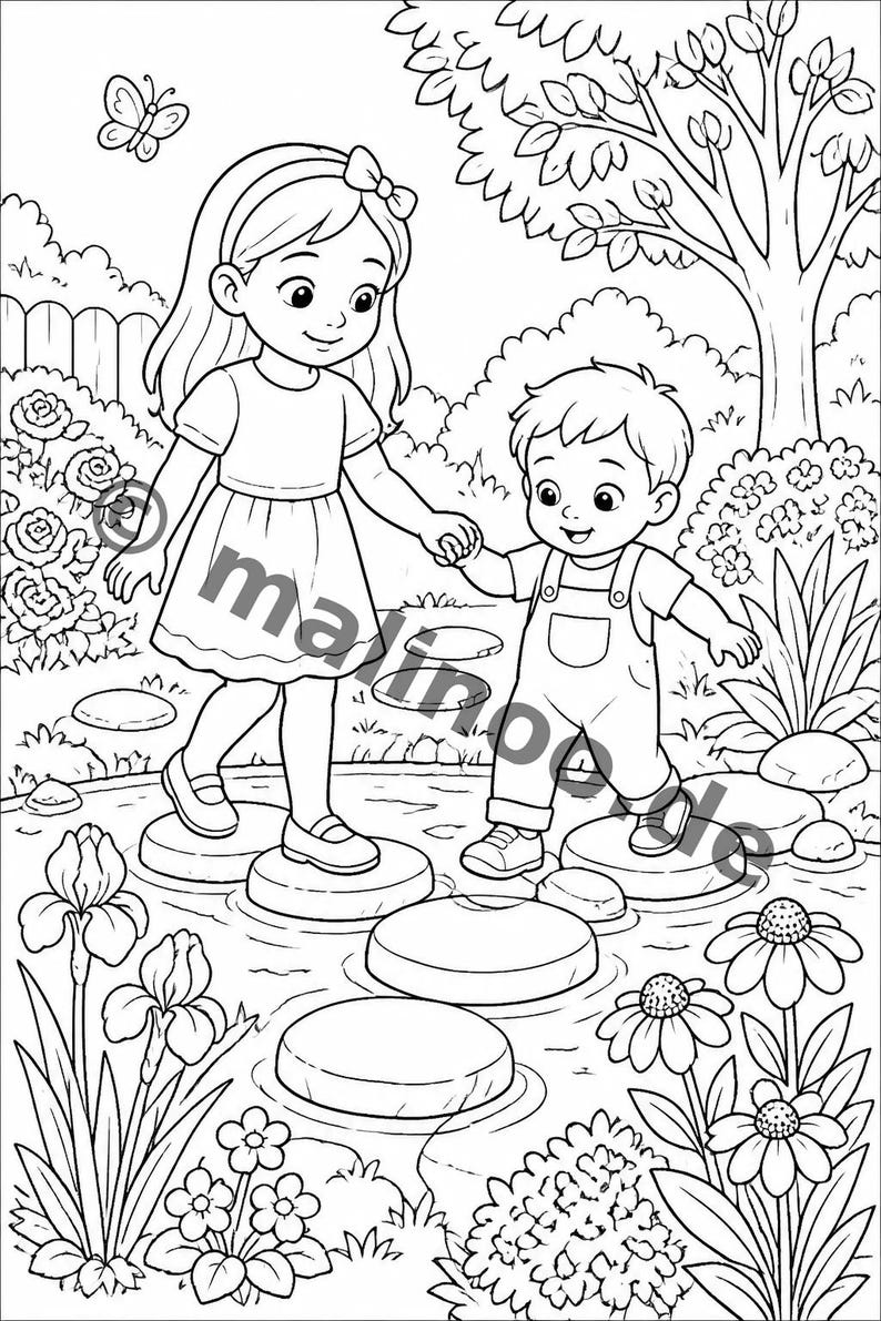 Big Sister Creative Coloring Book for Children – Creative Time Out Without Screens – 20 Coloring Pages (PDF) E1/B1 image 4