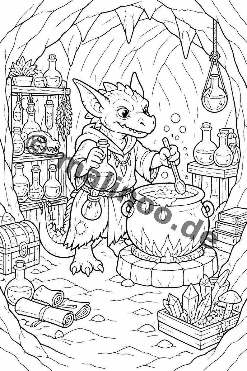 Goblin Coloring Book for Children – Gift Idea for Grandchildren and Godchildren – 100 Coloring Pages (DIN A4) E4 image 7