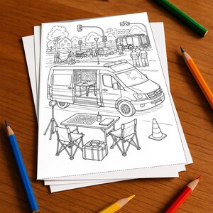 Firefighter coloring book, printed, unbound – 20 coloring pages for children – Book 04 Edition 1 (DIN A4)