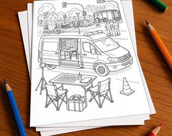 Livre de coloriage de pompiers, imprimé, non relié – 20 pages à colorier pour enfants – Livre 04 Édition 1 (DIN A4)