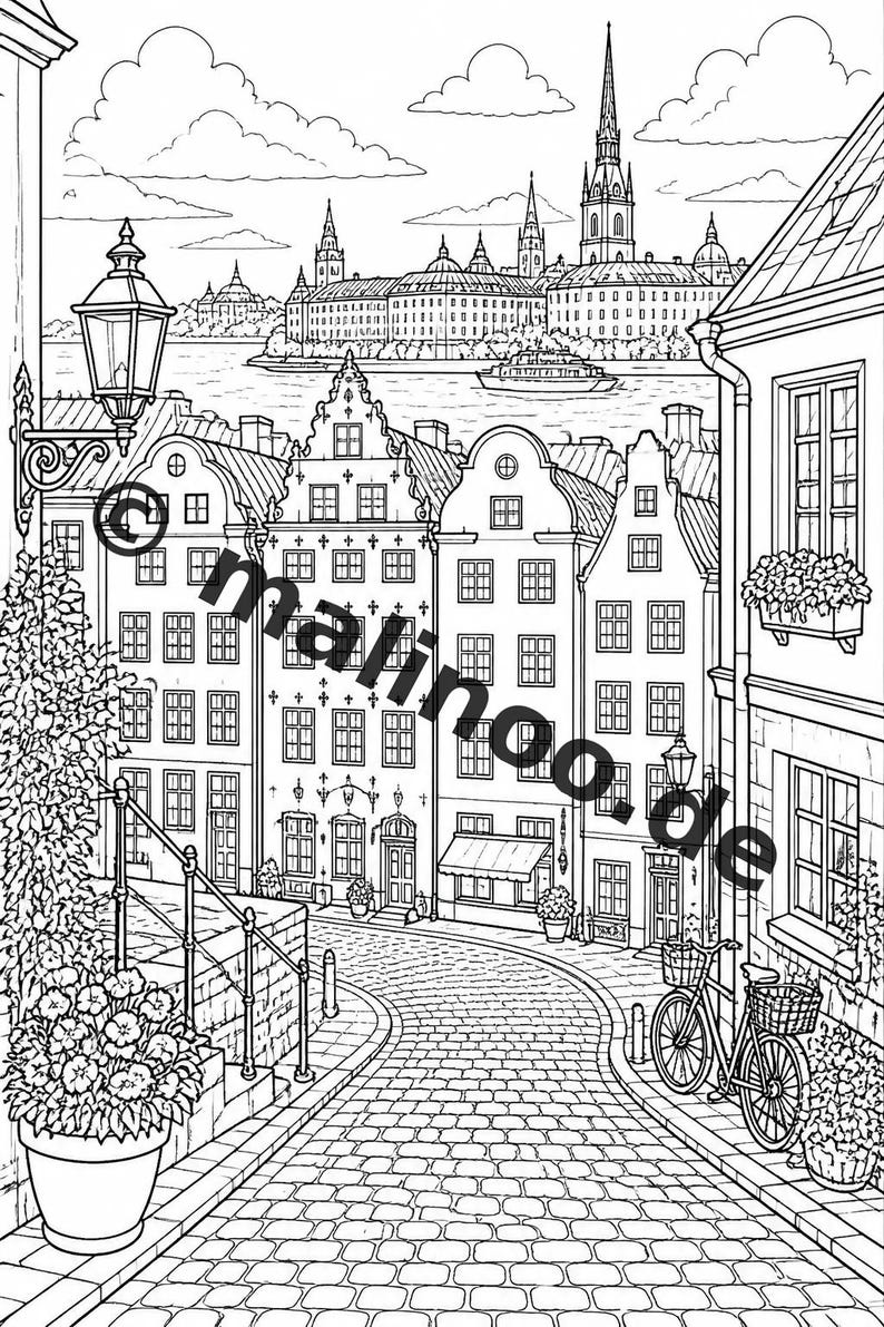 Livro de colorir Europa para crianças – 50 páginas para colorir – Download em PDF E1/B3 (DIN-A4) – Presente, atividade de viagem, aniversário, atividade imagem 11