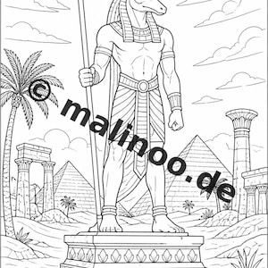 Egypten målarbok PDF nedladdning digitalt – 20 målarbilder för barn – Bok 02 Utgåva 1 (DIN-A4) bild 12