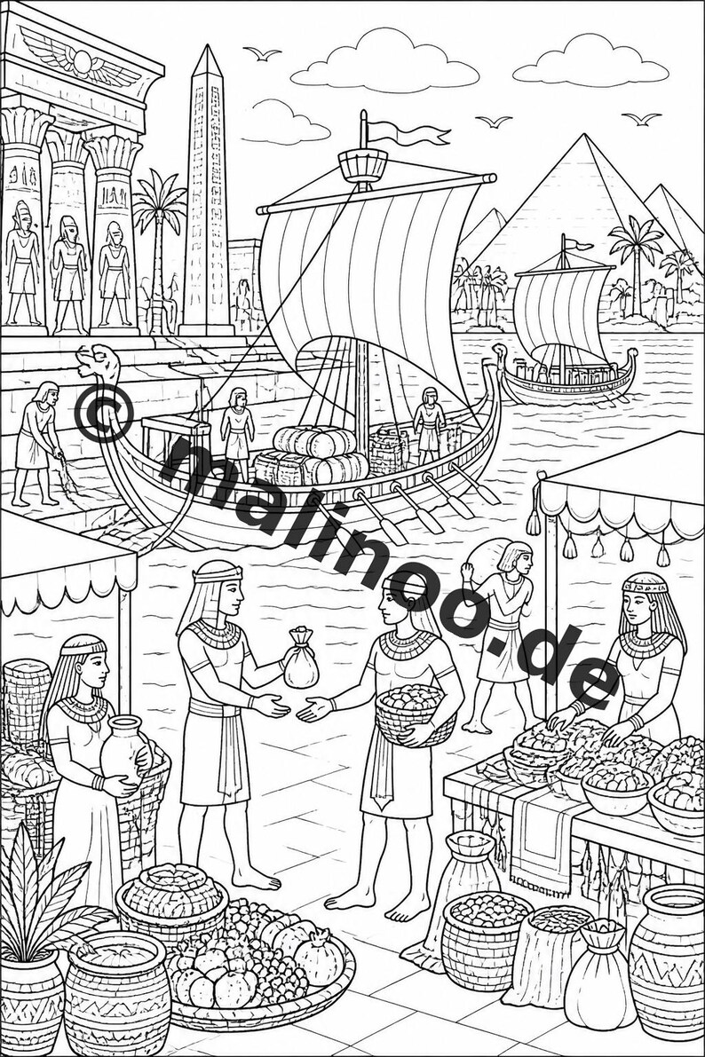 Ägypten Malbuch PDF Download digital – 20 Ausmalbilder für Kinder – Buch 02 Edition 1 (DIN-A4) Bild 11