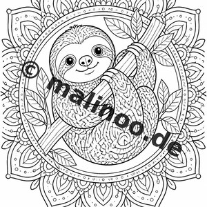 Mandalas kleurboek voor kinderen – 20 kleurplaten – PDF-download E1/B2 (DIN-A4) – Feestartikel, cadeau, kinderfeestje, gastgeschenk afbeelding 10