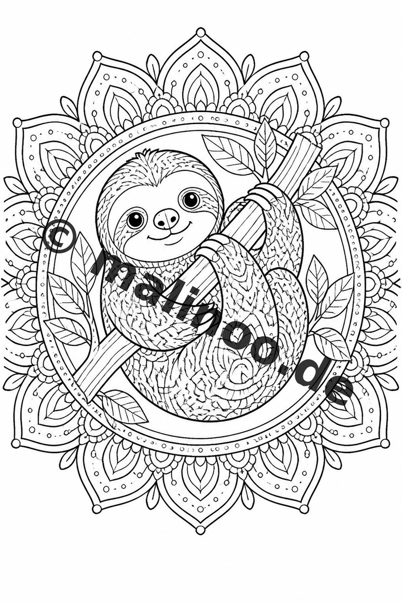 Mandalas kleurboek voor kinderen – 20 kleurplaten – PDF-download E1/B2 (DIN-A4) – Feestartikel, cadeau, kinderfeestje, gastgeschenk afbeelding 10
