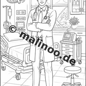 Hospital Coloring Book PDF Download Digital – 20 Coloring Pages for Children – Book 01 Edition 1 (DIN-A4) image 3