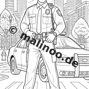 Police Activity Book for Children – 100 Puzzle and Activity Pages – PDF Download E1/B1 (DIN-A4) – Gift, Activity, Advent Calendar image 3