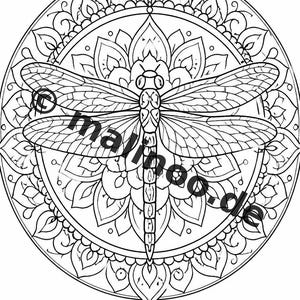 Mandalas kleurboek voor kinderen – 20 kleurplaten – PDF-download E1/B2 (DIN-A4) – Feestartikel, cadeau, kinderfeestje, gastgeschenk afbeelding 5