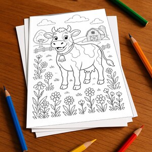 Bauernhof Malbuch gedruckt, ungebunden – 100 Ausmalbilder für Kinder – MEGABUCH 06 Edition 1 (DIN-A4)
