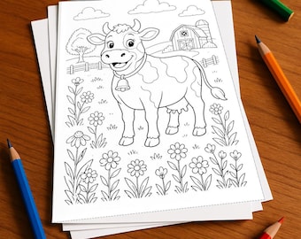 Bauernhof Malbuch gedruckt, ungebunden – 100 Ausmalbilder für Kinder – MEGABUCH 06 Edition 1 (DIN-A4)