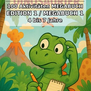 Dinosaurier Aktivitätsbuch PDF Download digital – 100 Rätsel- und Aktivitätsseiten für Kinder – MEGABUCH 01 Edition 1 (DIN-A4) zdjęcie 2