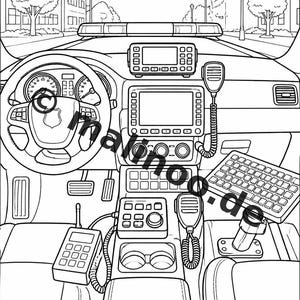 Police Coloring Book for Kids – 20 Coloring Pages – PDF Download E1/B3 (DIN-A4) – Party Favor, Gift, Children's Birthday Party, Party Favor image 8