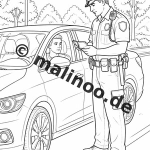 Police Coloring Book PDF Download Digital – 50 Coloring Pages for Children – Volume 1 Edition 1 (DIN A4) image 18