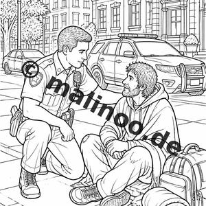 Libro para colorear de policías, impreso, sin encuadernar – 20 páginas para colorear para niños – Libro 01 Edición 1 (DIN A4) imagen 6
