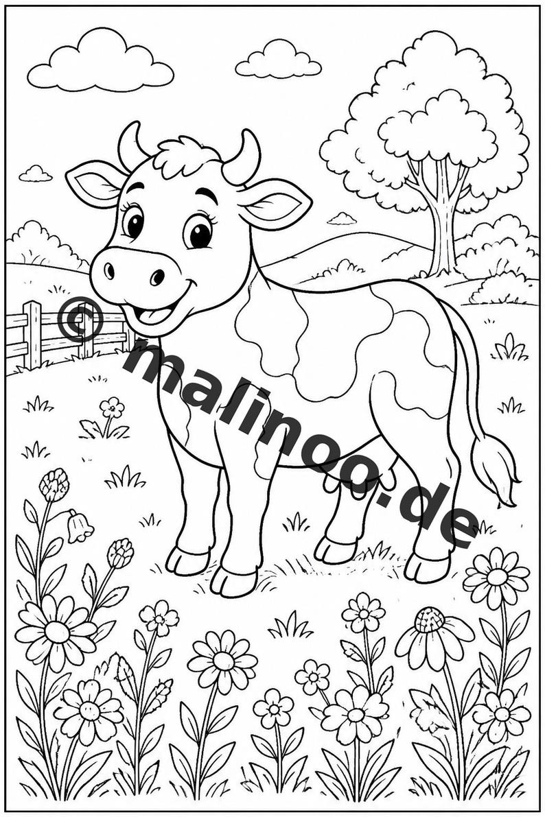 農場ぬりえブック PDF デジタル版ダウンロード – 子供向けぬりえ20ページ – ブック02 第1版 (DIN-A4) 画像 3