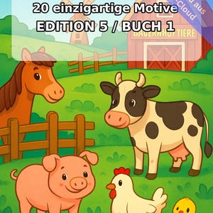 Bauernhof Malbuch PDF Download digital – 20 Ausmalbilder für Kinder – Buch 01 Edition 1 (DIN-A4) Bild 2