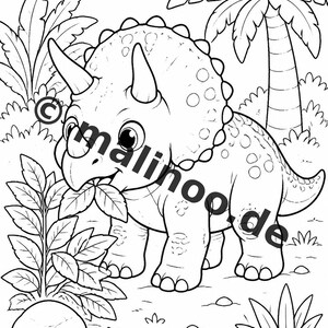 Baby Dinosaurs Coloring Book for Kids – 100 Coloring Pages – PDF Download E1/B3 (DIN-A4) – Gift, Activity, Advent Calendar, Birthday image 5