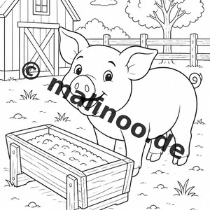 Livro de colorir de animais da fazenda para crianças – 20 páginas para colorir – Download em PDF E1/B3 (DIN-A4) – Lembrancinha de festa, presente, aniversário infantil, lembrancinha de festa imagem 5