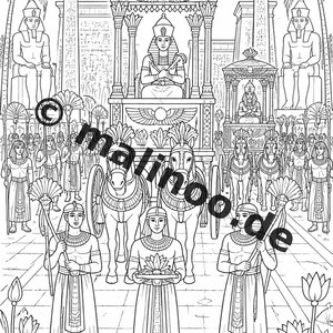 Livro de colorir do Egito em PDF para download digital – 100 páginas para colorir para crianças – MEGA LIVRO 03 Edição 1 (DIN-A4) imagem 9