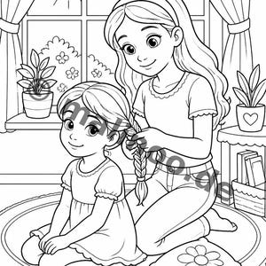 Big Sister Creative Coloring Book for Children – Creative Time Out Without Screens – 20 Coloring Pages (PDF) E1/B1 image 3