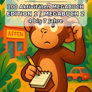 Last-minute gift as an instant download for printing: Monkey puzzle book with 100 puzzle and activity pages (PDF) E1 image 2