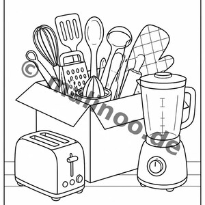 We gaan verhuizen! Printbare kleurplaten voor kinderen vanaf 6 jaar – 20 afbeeldingen om in te kleuren – bevordert de fijne motoriek en concentratie (PDF) E1/B2 afbeelding 10
