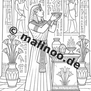 Livro de colorir do Egito em PDF para download digital – 100 páginas para colorir para crianças – MEGA LIVRO 03 Edição 1 (DIN-A4) imagem 7
