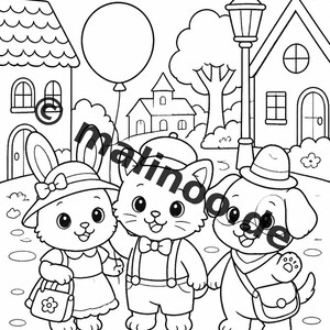 孫、名付け子、姪、甥への贈り物：動物の塗り絵ブック（100ページ収録、PDF形式）E2 画像 5