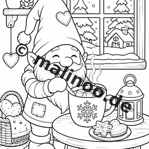 Livre de coloriage de gnomes pour enfants – 100 pages à colorier – Téléchargement PDF E1/B2 (DIN-A4) – Cadeau, activité, calendrier de l'Avent, anniversaire image 10