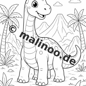 Baby Dinosaur Coloring Book PDF Download Digital – 50 Coloring Pages for Children – Volume 2 Edition 1 (DIN A4) image 9