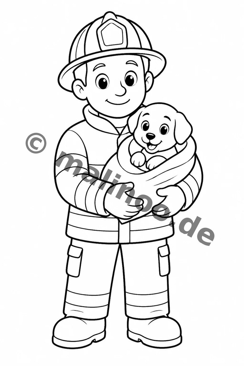 Feuerwehr Comic-Style Malbuch zum Ausmalen für Kinder – ruhige Beschäftigung für Regentage zu Hause – 50 Ausmalbilder (DIN-A4) E2/B1-2 afbeelding 11