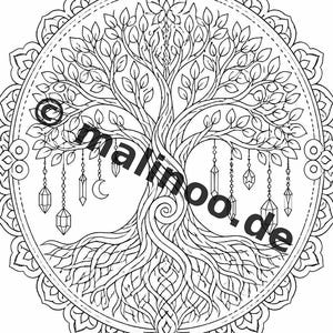 Mandalas kleurboek voor kinderen – 20 kleurplaten – PDF-download E1/B2 (DIN-A4) – Feestartikel, cadeau, kinderfeestje, gastgeschenk afbeelding 13