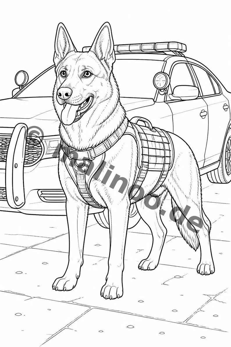 Livre de coloriage et de dessin sur le thème de la police pour les enfants de 8 ans et plus – 100 images à colorier – Petit cadeau d'anniversaire pour enfants (format A4) E1 image 16