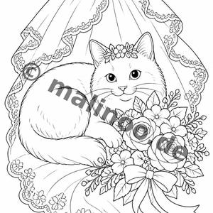 Wedding coloring book as a PDF for children – varied motifs for kindergarten and school children – 20 coloring pages E1/B3 image 10