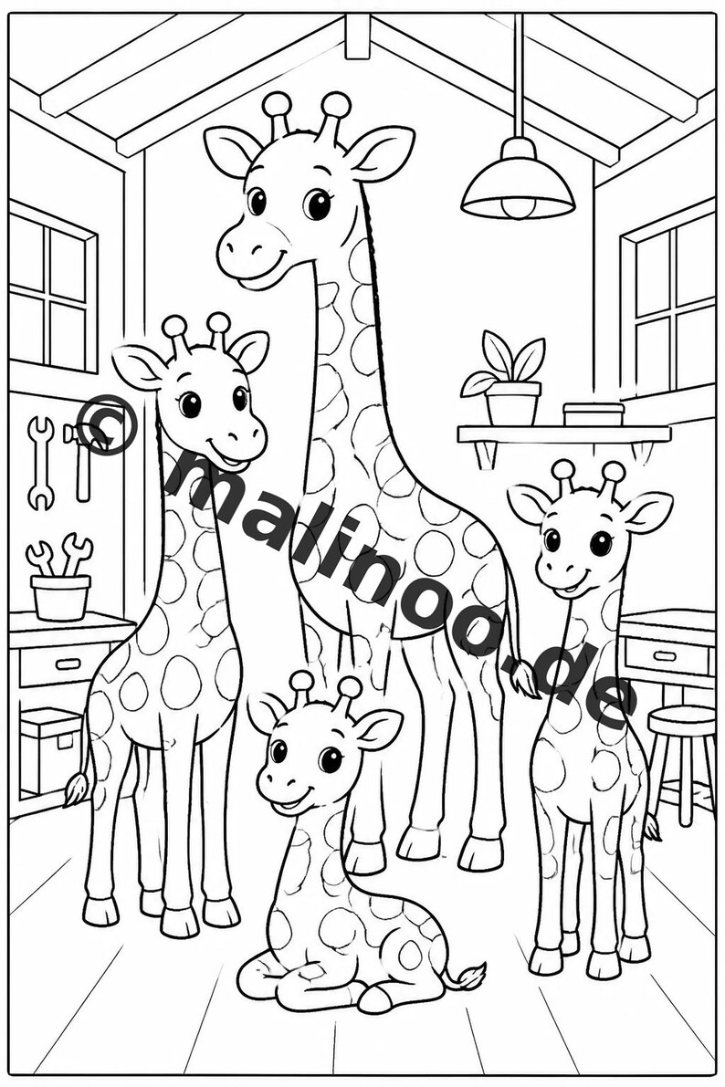 Giraffaktivitetsbok för barn – 100 pussel- och aktivitetssidor – Tryckt + Lös E1/B1 (DIN A4) – Present, Aktivitet, Adventskalender bild 8