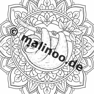 Mandalas Coloring Book for Kids – 50 Coloring Pages – PDF Download E1/B1 (DIN-A4) – Gift, Travel Activity, Birthday, Activity image 10