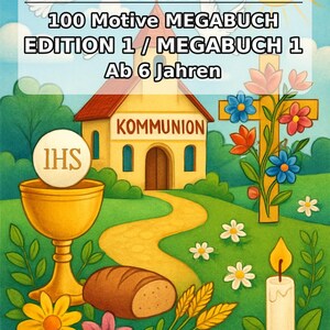 Communion coloring pages for children – Copy templates for daycare centers, after-school programs and childminders – 100 coloring pages (PDF) E1 image 2